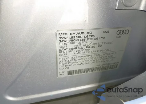 2022 Audi Q5 Sportback Premium Plus 45 Tfsi S Line Quattro S Tronic из США, поврежденный, VIN WA15AAFY3N2068188